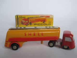 Original Issue Schuco Piccolo 744 Red Shell Gas Tank Semi Truck w box