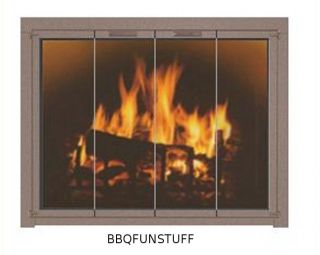 Stoll Fireplace Door Copper Vein 4230 w Mesh Screen