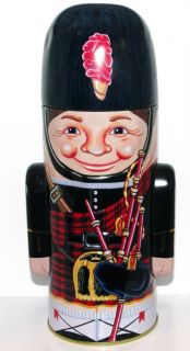 Scotsman Bagpipes Metal Biscuit Scottish Cookie Tin Box Container
