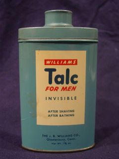 Vintage Advertising Tin Williams Talc for Men Guest Size