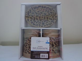 Mainstay 3 PC Ceramic Bath Access Set Cheetah Design