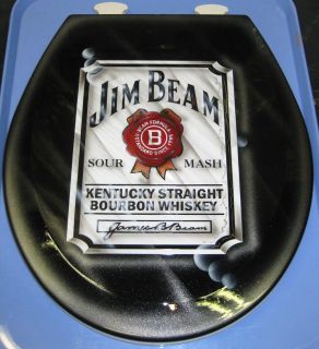 Jim Beam Custom Toilet Seat Bourbon Wiskey Cut Metal Airbrushed Bath