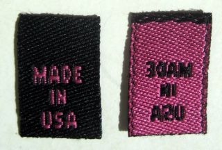 Clothing Labels Care Label Black with Hot Pink Made in USA