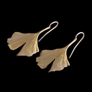 Michael Michaud Ginkgo Earrings Gingko Leaf Earrings Ginko Jewelry