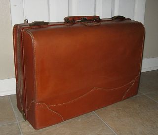 1940’s CAPE WAY New Bedford MA Genuine LEATHER Suitcase Luggage