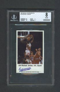 Michael Jordan 1987 88 Bulls Entenmanns Card Beckett 8