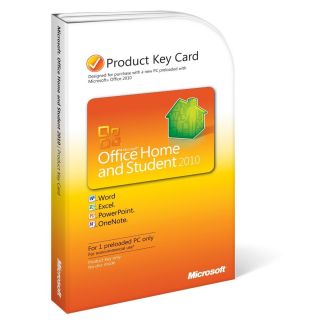 MS Microsoft Office 2010 Home and Student Product Key Card PKC NEW 79G