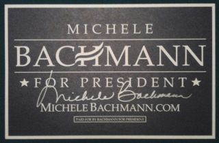 Michele Bachmann RARE Signed 2012 Campaign Sign COA Autographed Proof