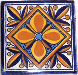 Ceramic Talavera Art Folk Handmade Mexican Tiles C116