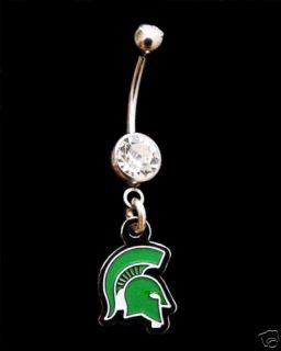 Michigan State University Spartans Navel Belly Ring CL