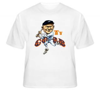 Ty Cobb Retro Baseball Caricature T Shirt