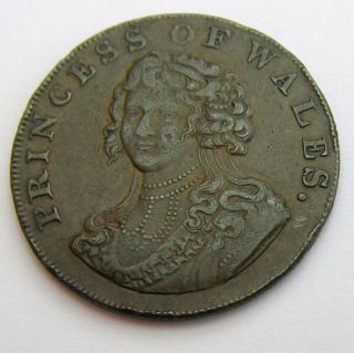 Middlesex Princess of Wales Halfpenny Token 1795