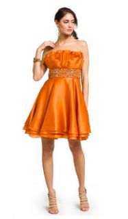 Mikael Aghal Orange Silk Marchesa Dress Size 4