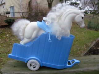 Lot of 3 HORSE and Trailer Plastic Toy Play Set Barbie Doll Car White