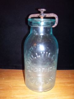 Millville Atmospheric Fruit Jar w Cast Iron Closure Patent 1861