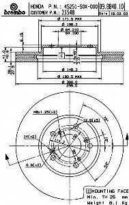 Brembo 25548 Disc Brake Rotor