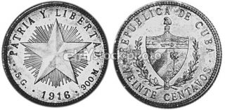 Cuba 20 Centavos, 1915