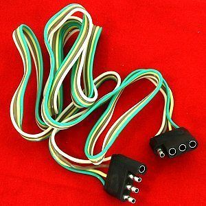 ft 4 Way Wire Flat TRAILER LIGHT EXTENSION CORD Plug