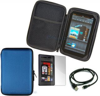 Cover Case EVA Pouch For  Kindle Fire+Screen Protector+USB Cable
