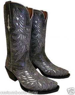 LOW PRICE LUCCHESE SINCE 1883 WOMENS M3587 GRAY INLAYED BOOTS $