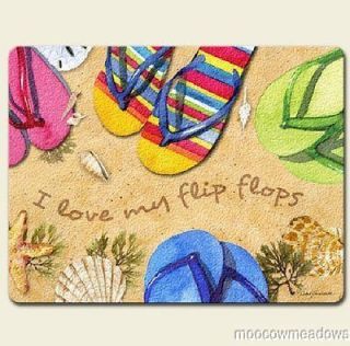 New FLIP FLOP CUTTING BOARD Glass TROPICAL KITCHEN Decor Accent