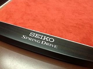 Seiko Spring Drive Shop Display Wooden Tray with Red Suede Leather