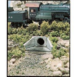 HO Scale  CONCRETE PIPE CULVERT WINGED   2 pack CAST