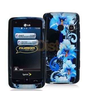 Blue Flower Case Cover for LG Rumor Touch LN510 Phone