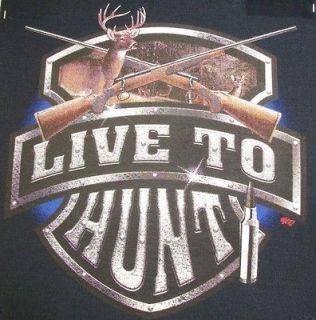 Hunting Tshirt Live To Hunt Deer Season Buck Gun Bow Rifle Coon