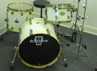 Ludwig Epic Drum Set Downbeat Attic White 4 Piece Shell Pack