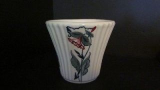 Mid Century Modern Abingdon Pottery Flower Pot with La Fleur