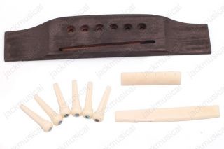 set Acoustic guitar bridge+bone pins/saddle/nu​t