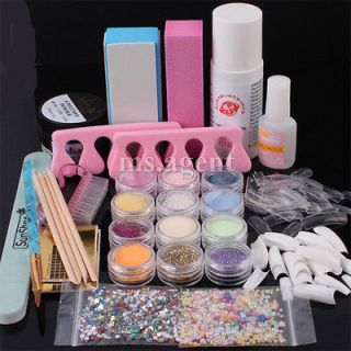Newly listed Basic Acrylic Powder Liquid UV Glitter Dust Gule NAIL ART
