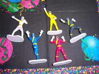 Set 5 Saban Power Rangers Action Figures Cake Topper Table Decorations