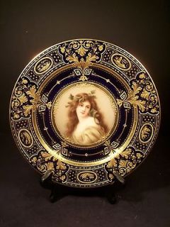 Exceptional Antique Royal Vienna Porcelain Portrait Plate Signed