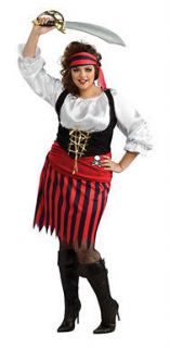 Womens Plus Size Pirate Girl Costume for Adults 16 22