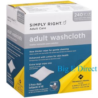 Adult Washcloths Wipes 240 ct Incontinence, Personal Care, Hand & Face