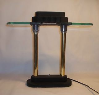 Vintage Art Deco Halogen Banker Table Desk Lamp with Dimmer, working