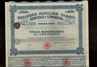 ARGENTINA Aux. Fabril Agricola Comercial Buenos Aires