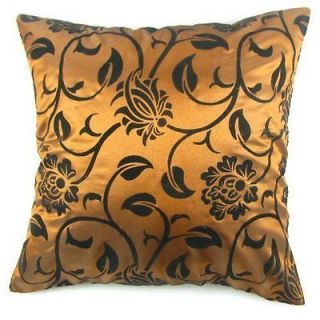 Taffeta Decor Throw Pillowcase Cushion Cover Square 17 Tan Floral
