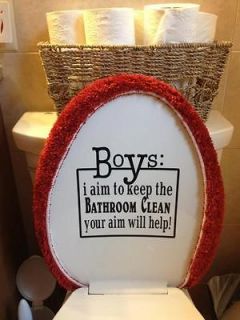 Wall Decals  BOYS Your Aim Will Help  Funny Bathroom Vinyl Stickers
