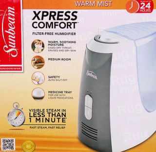 Comfort Warm Mist Air Filter Free Humidifier Fast Steam Auto Off