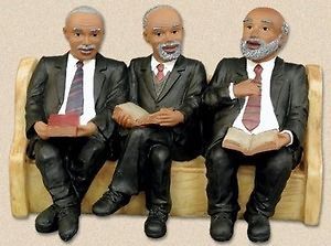 African American Church Pews Figurines Deacons Board Black
