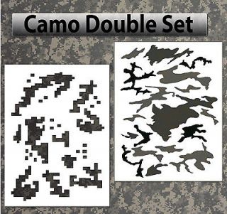 air brush stencil Digital camo + Original Camo Double Set 2 Full