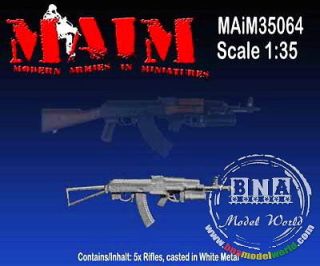 MAIM 1/35 AK47 with GP25 (5pcs) (White Metal) #35064
