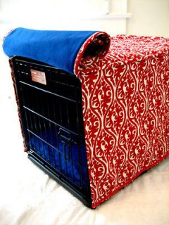 Mutt Huttz Fabric Kennel Cover Pet Crate Accessories Si ze S Red,Blue