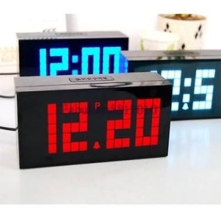 Large Big Jumbo LED Snooze Wall Desk Alarm Day of Week Calendar Clock