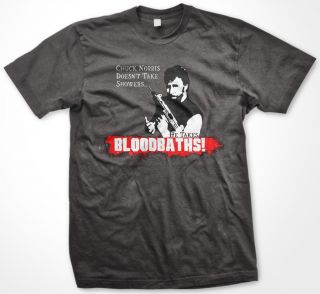 Chuck Norris Doesnt Take Showers Takes Bloodbaths Walker Funny Mens