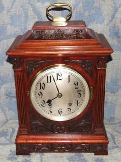 Antique Carved RED WALNUT TING TANG Bracket Clock WINTERHALDER