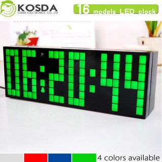 Large Big Jumbo LED snooze wall desk alarm with calendar travel clock
